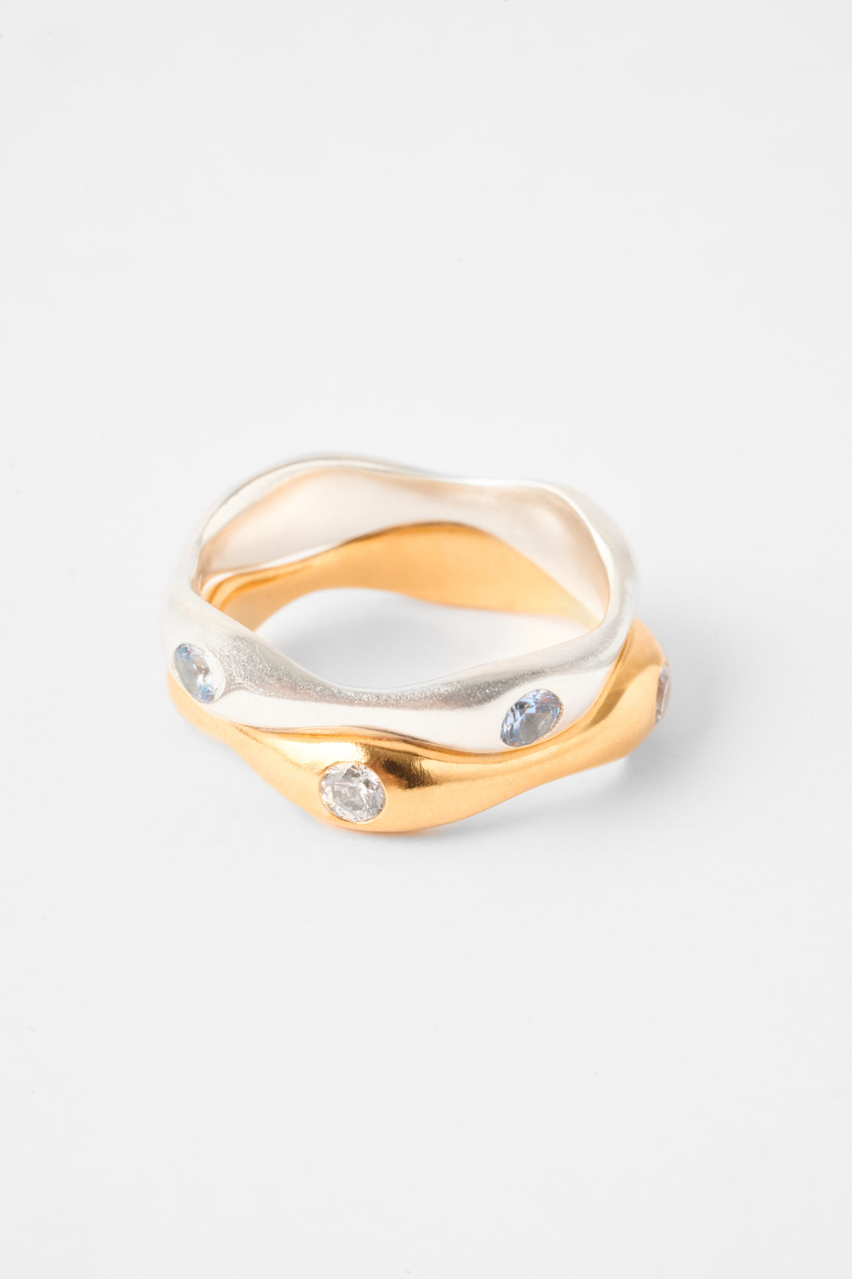 Anillo con Cristales Marea Plata