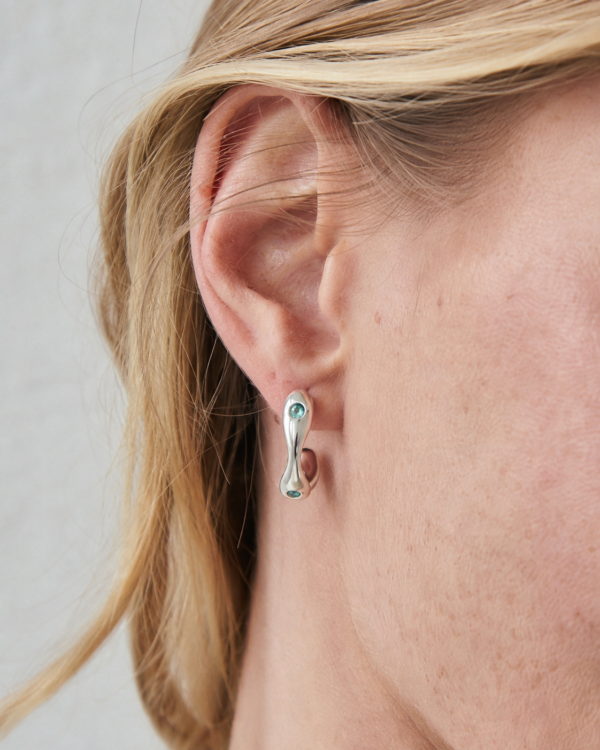 Aros con Cristales Marea Plata